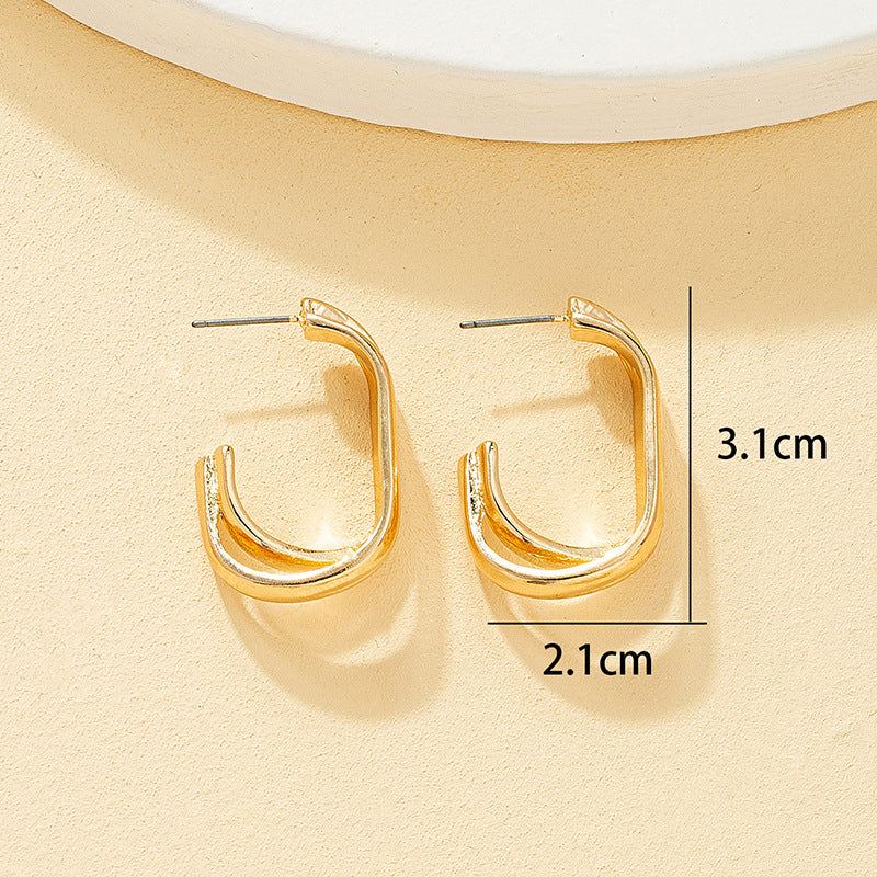 1 Pair Elegant Simple Style Geometric Plating Alloy Ear Studs