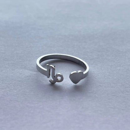 Simple Style Twelve Constellation Stainless Steel Open Rings