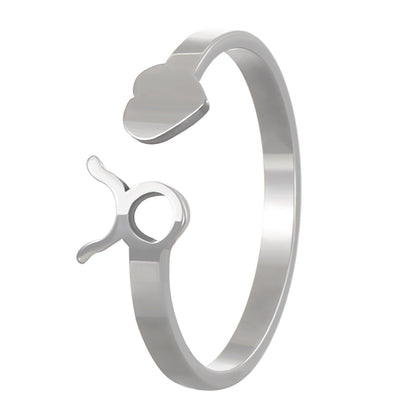 Simple Style Twelve Constellation Stainless Steel Open Rings