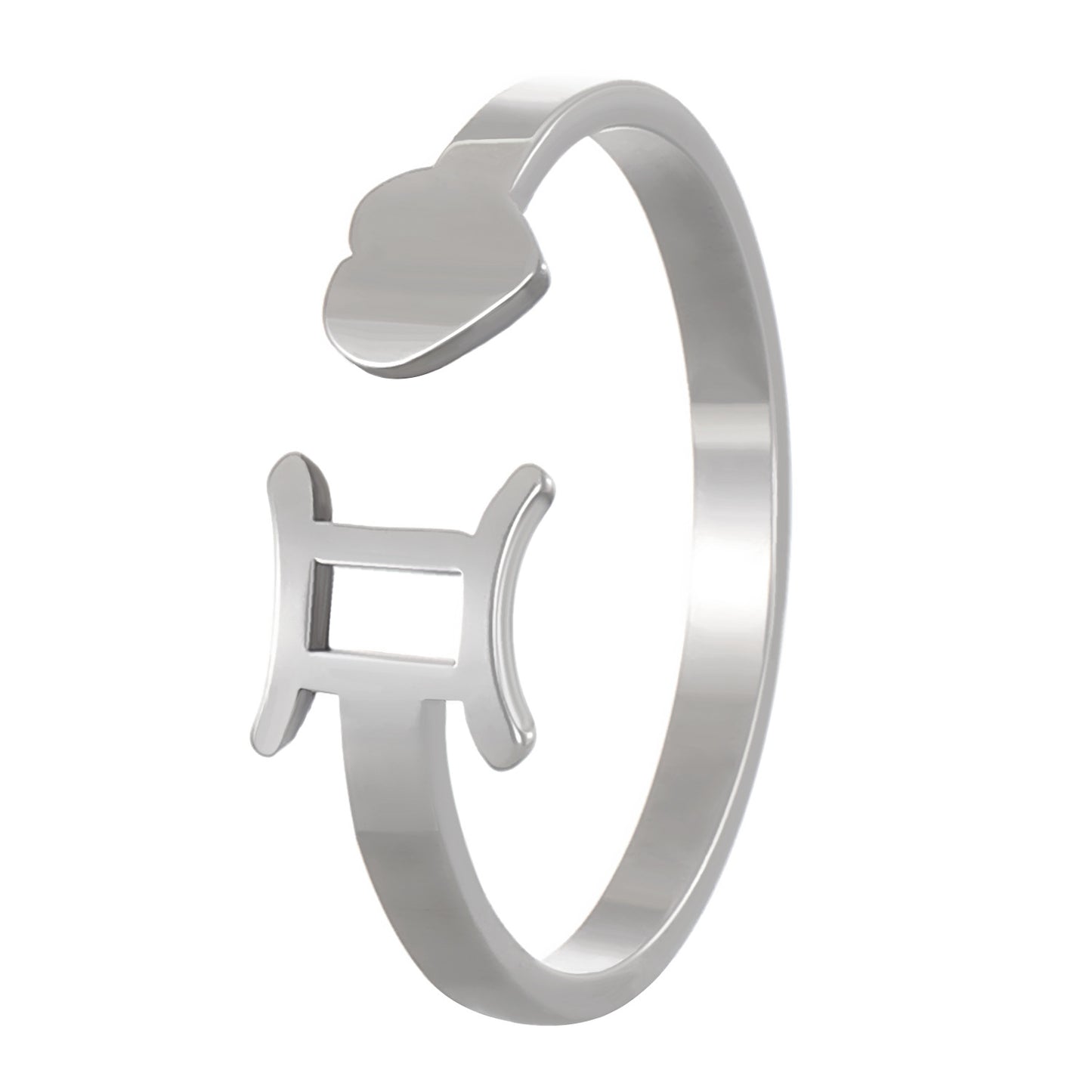 Simple Style Twelve Constellation Stainless Steel Open Rings