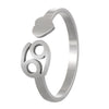 Simple Style Twelve Constellation Stainless Steel Open Rings