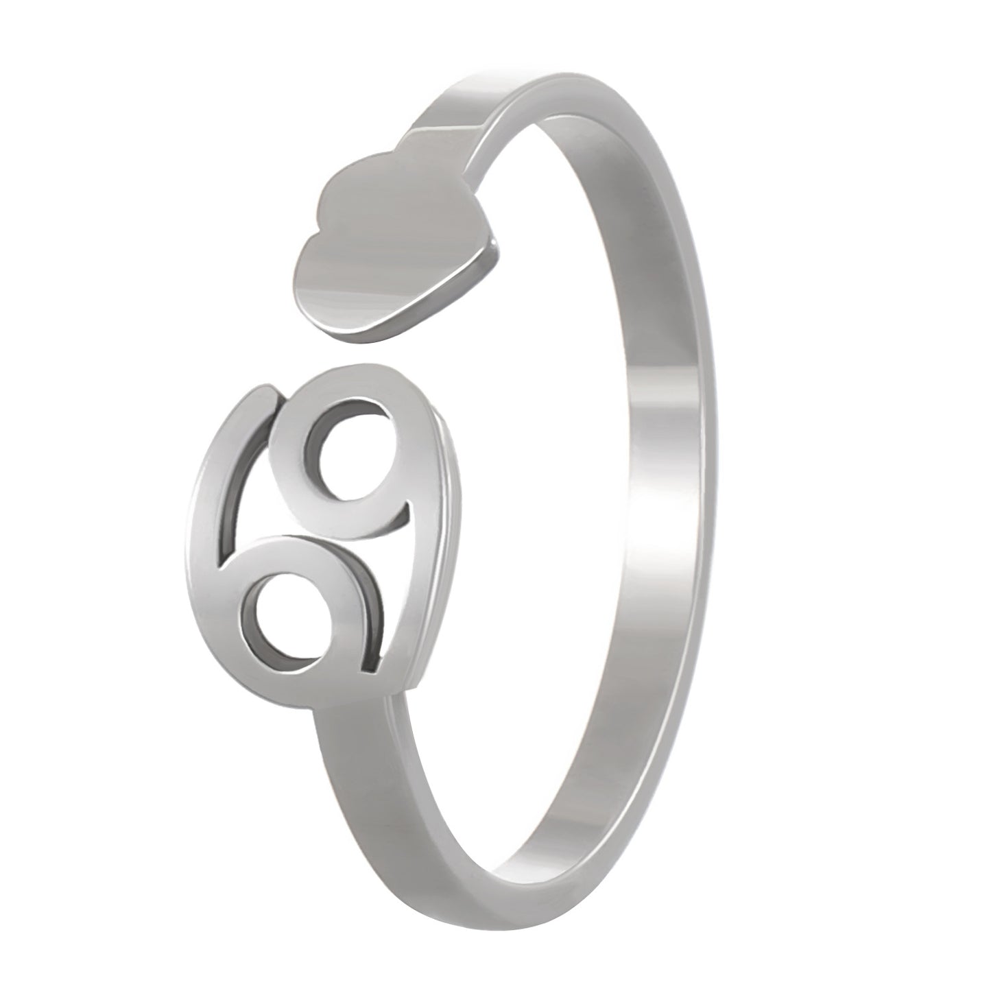 Simple Style Twelve Constellation Stainless Steel Open Rings