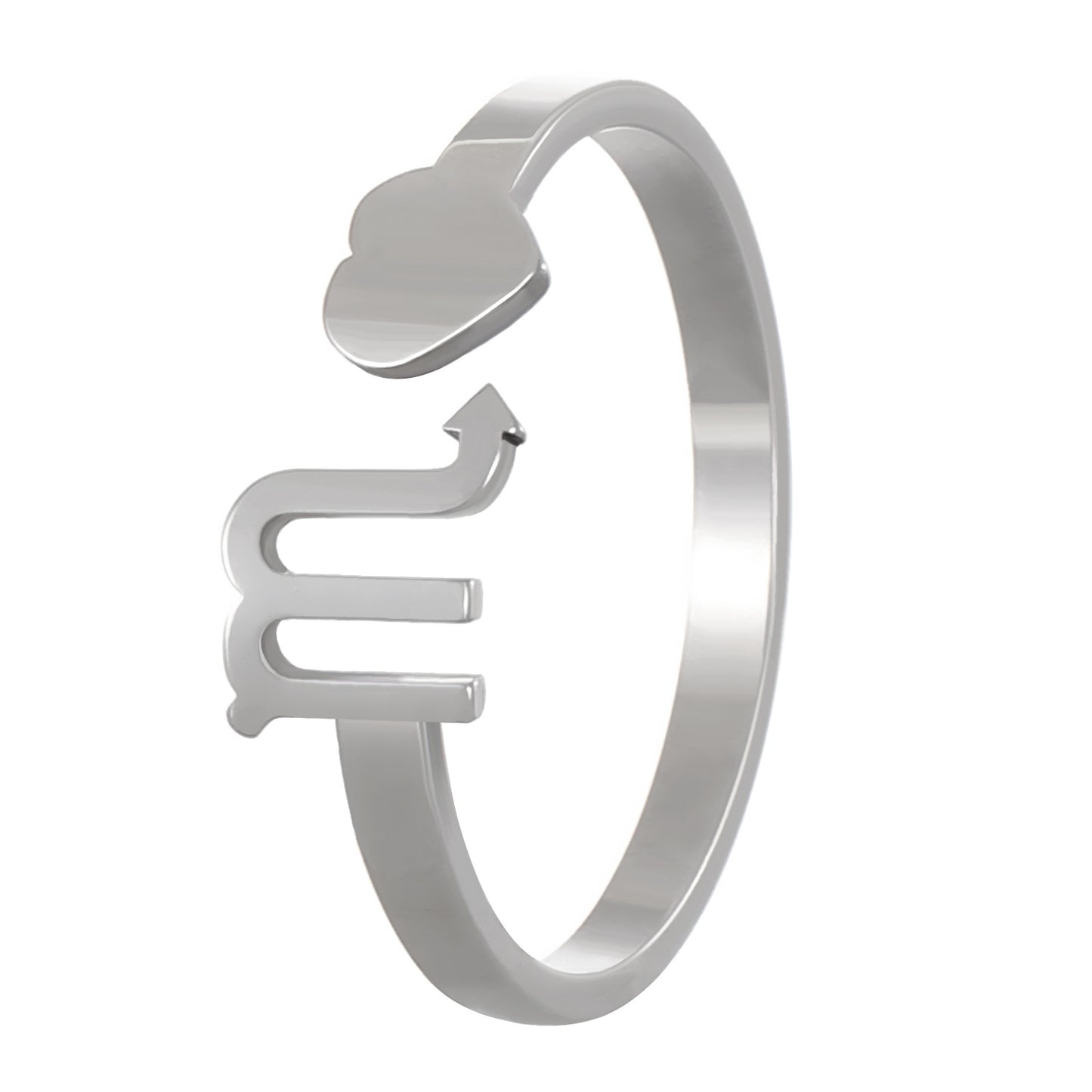 Simple Style Twelve Constellation Stainless Steel Open Rings