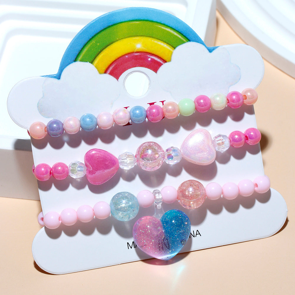 Princess Cute Sweet Clouds Ice Cream Heart Shape Arylic Resin Girl's Bracelets