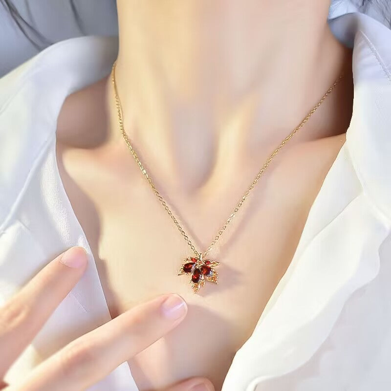 Vintage Style Simple Style Maple Leaf Copper Plating Inlay Zircon 18k Gold Plated Rings Earrings Necklace