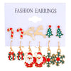 1 Pair Cute Christmas Tree Santa Claus Elk Plating Alloy Drop Earrings