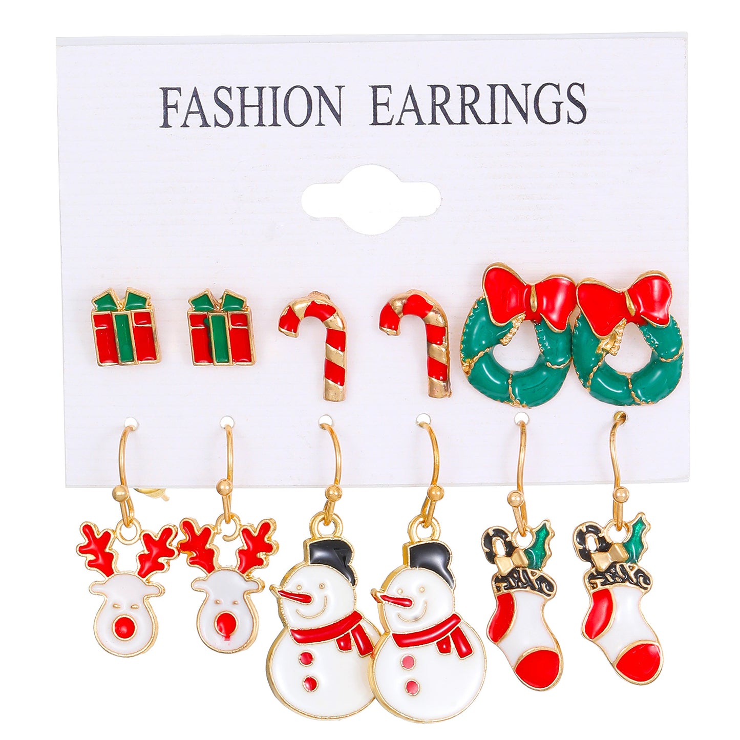 1 Pair Cute Christmas Tree Santa Claus Elk Plating Alloy Drop Earrings