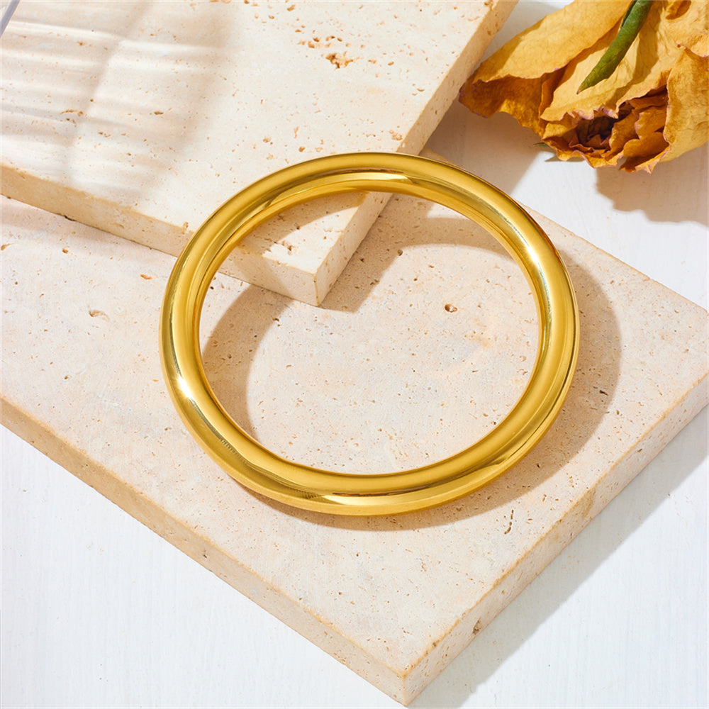 Simple Style Solid Color Stainless Steel Bangle