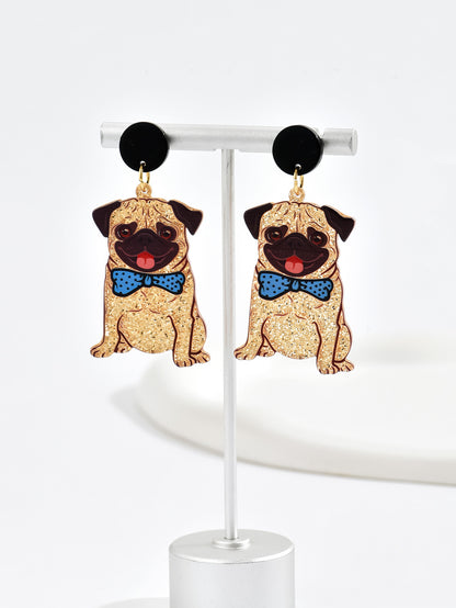 1 Pair Cute Dog Cat Arylic Drop Earrings