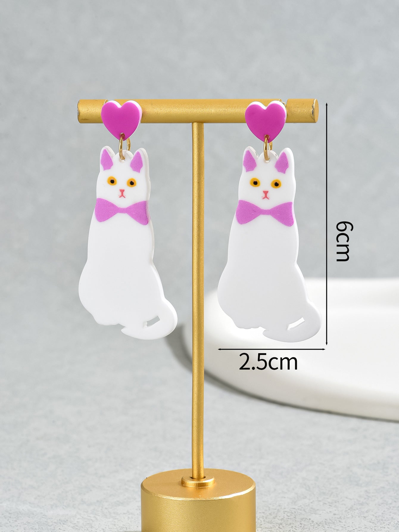 1 Pair Cute Dog Cat Arylic Drop Earrings