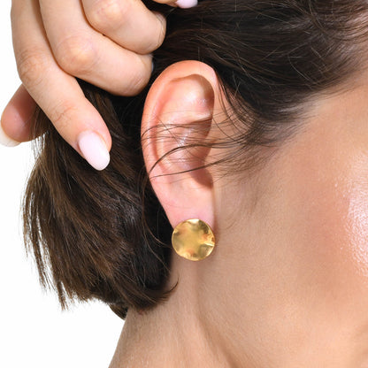 1 Pair Ig Style Simple Style Round Irregular Plating Stainless Steel 18k Gold Plated Ear Studs