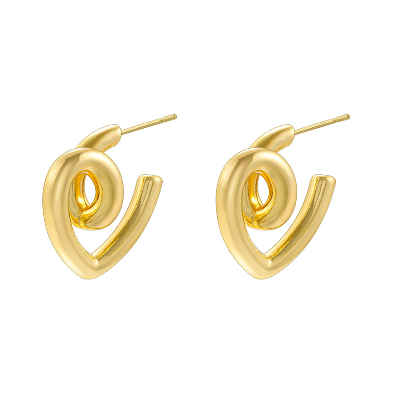 1 Pair Casual Modern Style Simple Style Round Water Droplets Plating Copper 18k Gold Plated Ear Studs