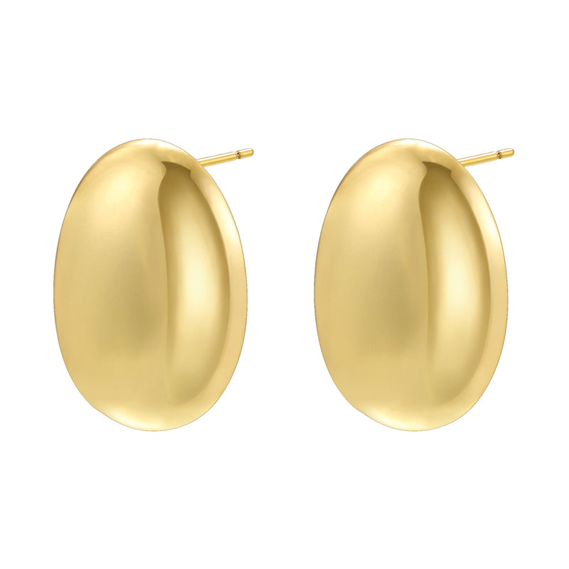 1 Pair Casual Modern Style Simple Style Round Water Droplets Plating Copper 18k Gold Plated Ear Studs