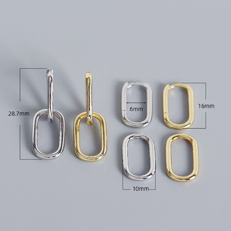 1 Pair Elegant Glam Korean Style Solid Color Plating Sterling Silver White Gold Plated Gold Plated Drop Earrings