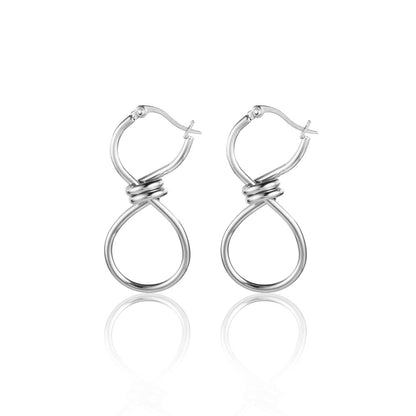 1 Pair Basic Modern Style Geometric Plating Titanium Steel Drop Earrings