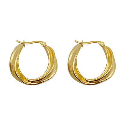 1 Pair Elegant Streetwear Irregular Plating Stainless Steel Gold Plated Earrings