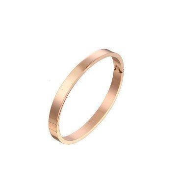 Simple Style Solid Color Titanium Steel Gold Plated Bangle In Bulk