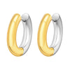 1 Pair Simple Style Cool Style Color Block Plating Stainless Steel 18k Gold Plated Hoop Earrings