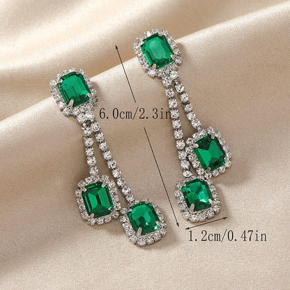 Elegant Wedding Color Block Alloy Plating Inlay Rhinestones Silver Plated Women's Jewelry Set