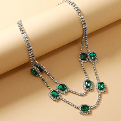 Elegant Wedding Color Block Alloy Plating Inlay Rhinestones Silver Plated Women's Jewelry Set