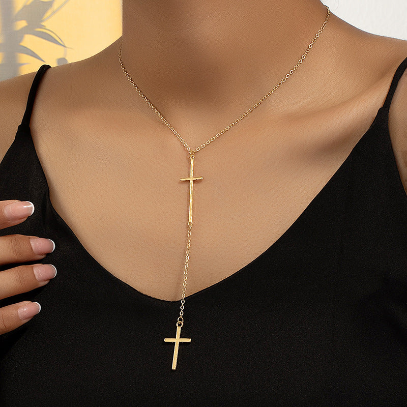 Vintage Style Cross Alloy Plating Women's Pendant Necklace