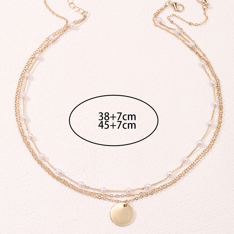 Vintage Style Geometric Round Alloy Plating Women's Pendant Necklace