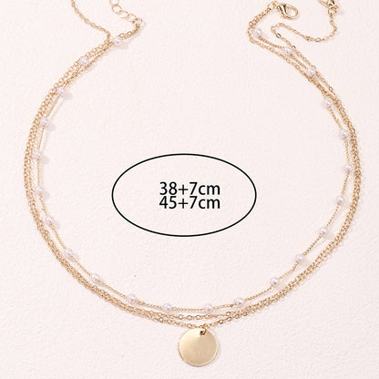 Vintage Style Geometric Round Alloy Plating Women's Pendant Necklace