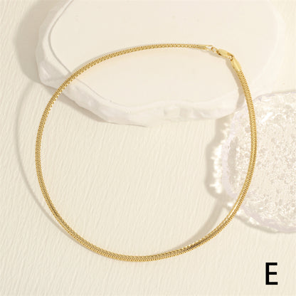 Simple Style Solid Color Copper Plating 18k Gold Plated Choker