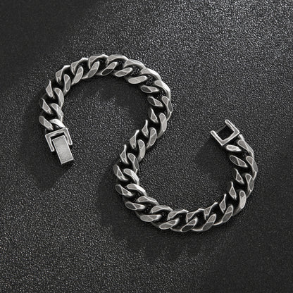 Basic Solid Color Titanium Steel Chain Men's Bracelets Necklace