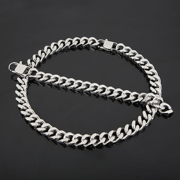 Simple Style Solid Color Titanium Steel Chain Men's Necklace