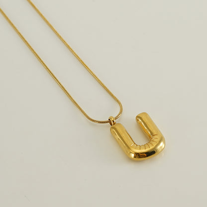 Casual Classic Style Letter Stainless Steel Polishing Plating 18k Gold Plated Pendant Necklace