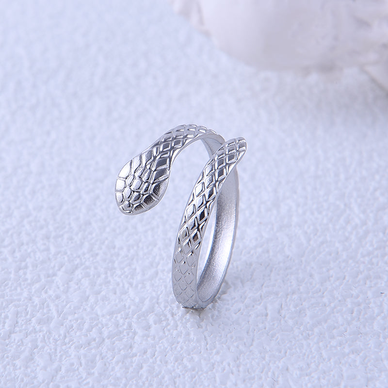 Ig Style Cool Style Snake Stainless Steel Plating 18k Gold Plated Open Rings