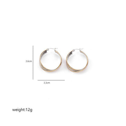 1 Pair Vintage Style Simple Style Irregular Circle Plating Stainless Steel 18K Gold Plated Earrings