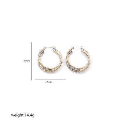 1 Pair Vintage Style Simple Style Irregular Circle Plating Stainless Steel 18K Gold Plated Earrings