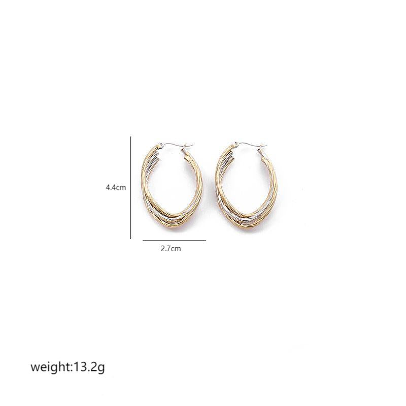 1 Pair Vintage Style Simple Style Irregular Circle Plating Stainless Steel 18K Gold Plated Earrings