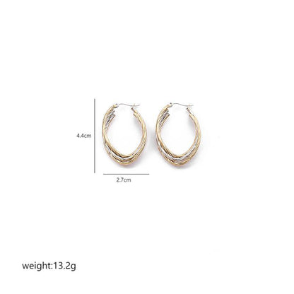 1 Pair Vintage Style Simple Style Irregular Circle Plating Stainless Steel 18K Gold Plated Earrings