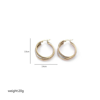 1 Pair Vintage Style Simple Style Irregular Circle Plating Stainless Steel 18K Gold Plated Earrings