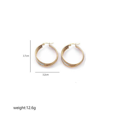 1 Pair Vintage Style Simple Style Irregular Circle Plating Stainless Steel 18K Gold Plated Earrings