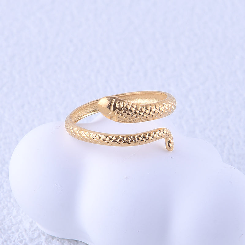 Casual Hip-hop Modern Style Snake Stainless Steel Plating 18k Gold Plated Open Rings