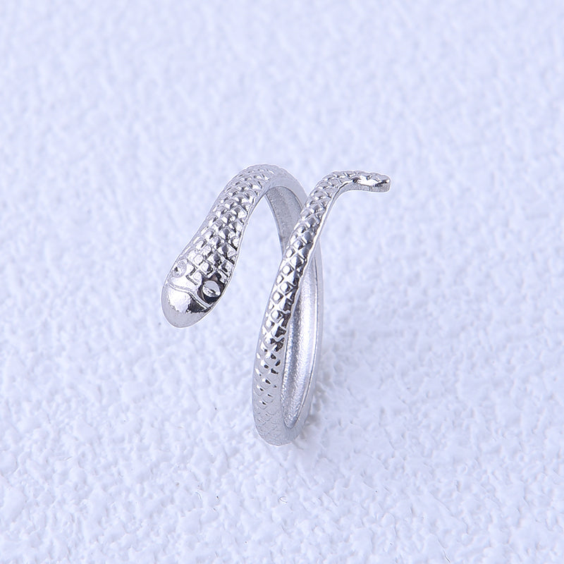 Casual Hip-hop Modern Style Snake Stainless Steel Plating 18k Gold Plated Open Rings