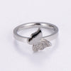 Simple Style Butterfly Stainless Steel Plating Inlay Rhinestones 18k Gold Plated Rose Gold Plated Rings