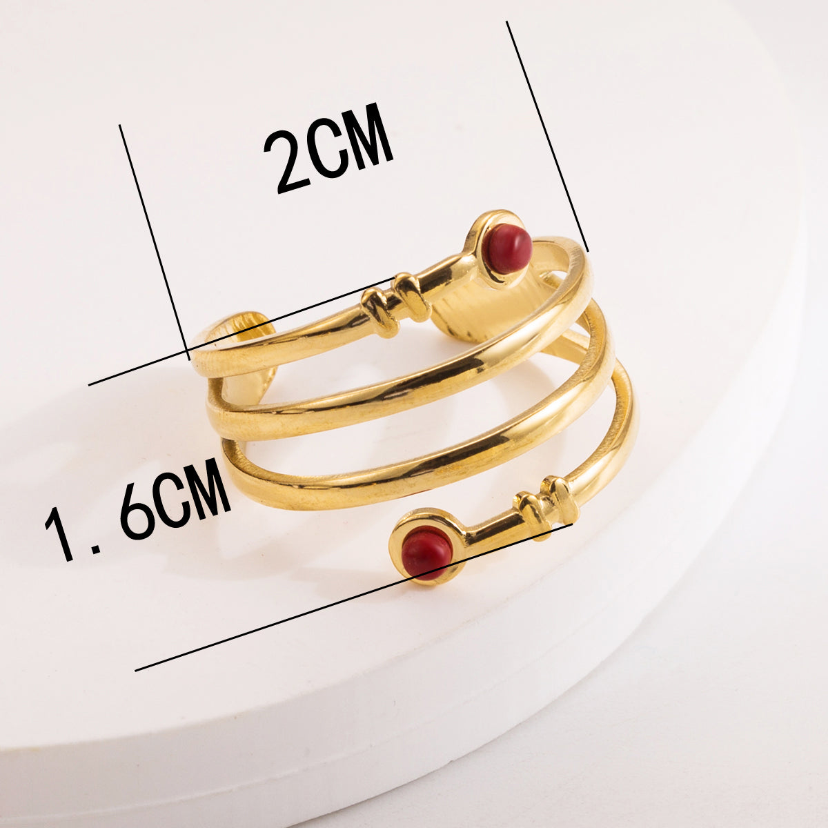 Casual Vintage Style Simple Style Round Dots Stainless Steel Titanium Steel Plating Inlay Rhinestones 18k Gold Plated Rings