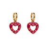 1 Pair Modern Style Sweet Heart Shape Enamel Stainless Steel Drop Earrings