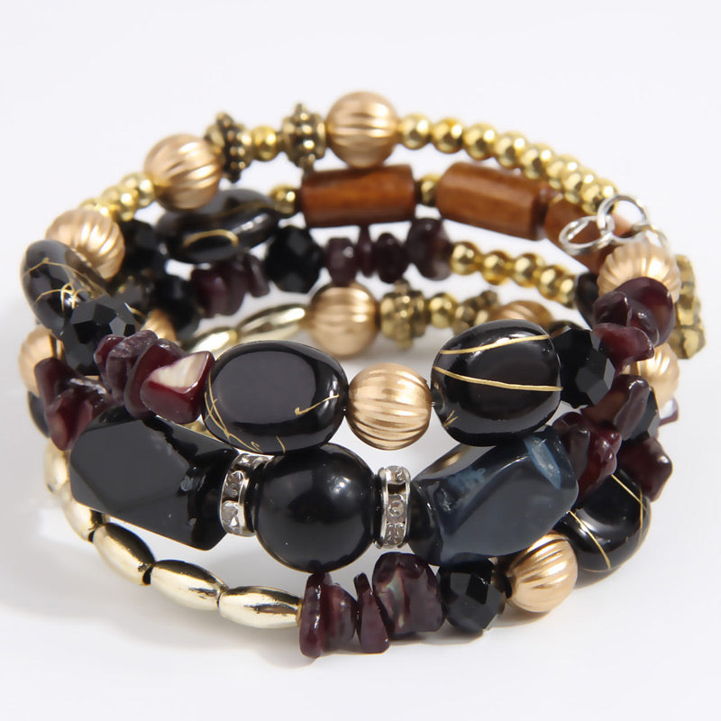 Beach Round Alloy Gravel Beaded Women's Bangle