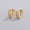 1 Pair Elegant Circle Plating Inlay Copper Zircon Gold Plated Hoop Earrings