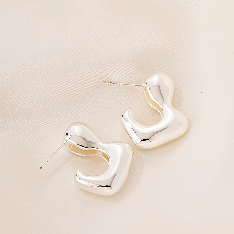 1 Pair Simple Style Commute Solid Color Irregular Polishing Plating Copper Gold Plated Silver Plated Ear Studs