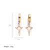 1 Pair Simple Style Classic Style Commute Feather Bow Knot Snowflake Polishing Plating Stainless Steel 18k Gold Plated Drop Earrings