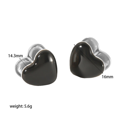 1 Pair Simple Style Heart Shape Polishing Plating Stainless Steel 18k Gold Plated Ear Studs