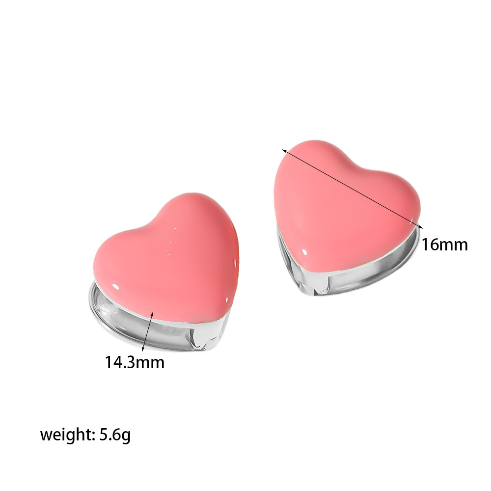 1 Pair Simple Style Heart Shape Polishing Plating Stainless Steel 18k Gold Plated Ear Studs