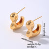 1 Pair Retro Simple Style Geometric Heart Shape Plating Copper Ear Studs